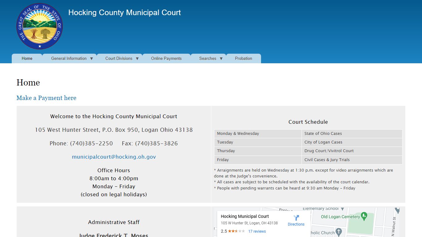 Home‏‏‎ | Hocking County Municipal Court